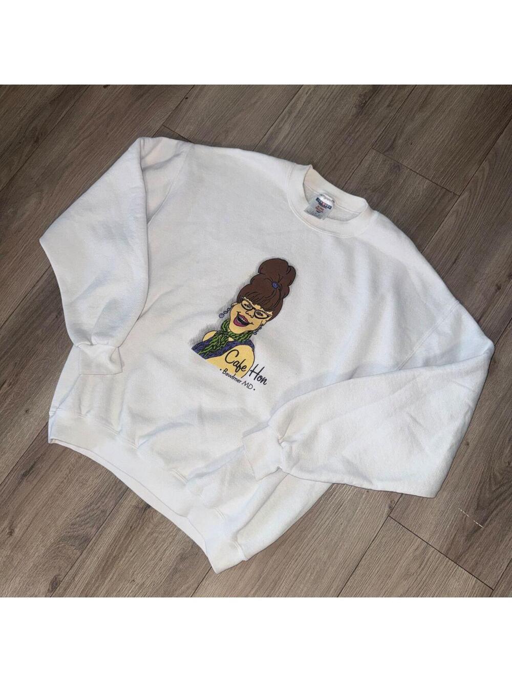 Jerzees 1990s Cafe Hon Baltimore Crewneck